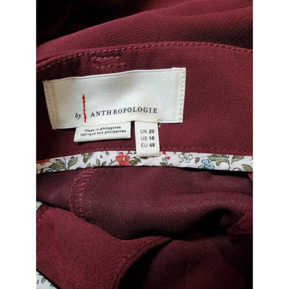 Anthropologie Womens 16 High Rise Sasha Pants Straight Leg Button Fly Pleated - Picture 9 of 15